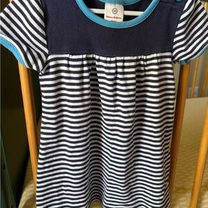 Hanna Andersson Navy and White Striped Kids Casual Dress